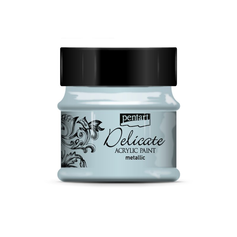 Pentart Delicate Metallic Acrylfarbe 50 ml - Bläuliches Silber