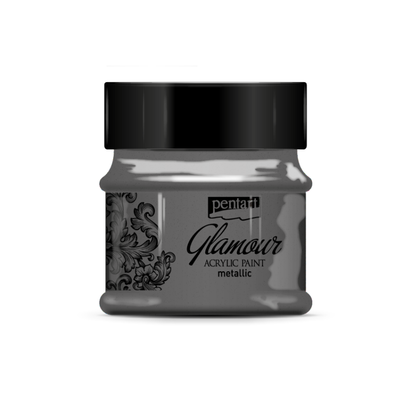 Pentart Glamour Metallic-Acrylfarbe 50 ml - Black Silver