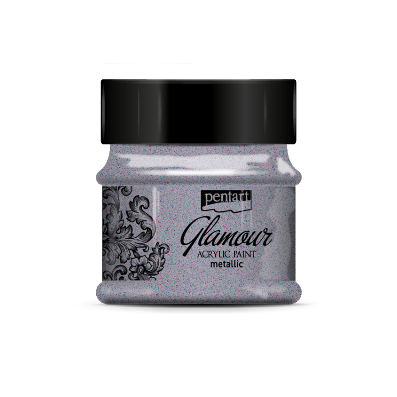 Pentart Glamour Metallic-Acrylfarbe 50 ml - Dunkelsilber