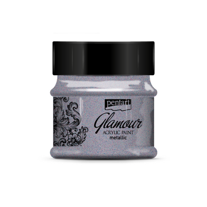 Pentart Glamour Metallic-Acrylfarbe 50 ml - Dunkelsilber