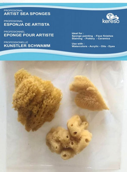 Kereso Natuurlijke Zee Sponzen Variëteitspakket - Fein und grob - 3 Stück