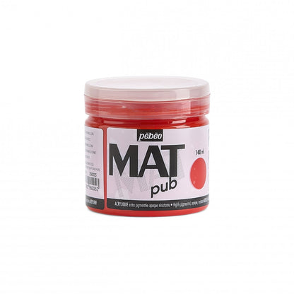 Pebeo Mat Pub Acrylfarbe 140 ml - Dunkelzinnober