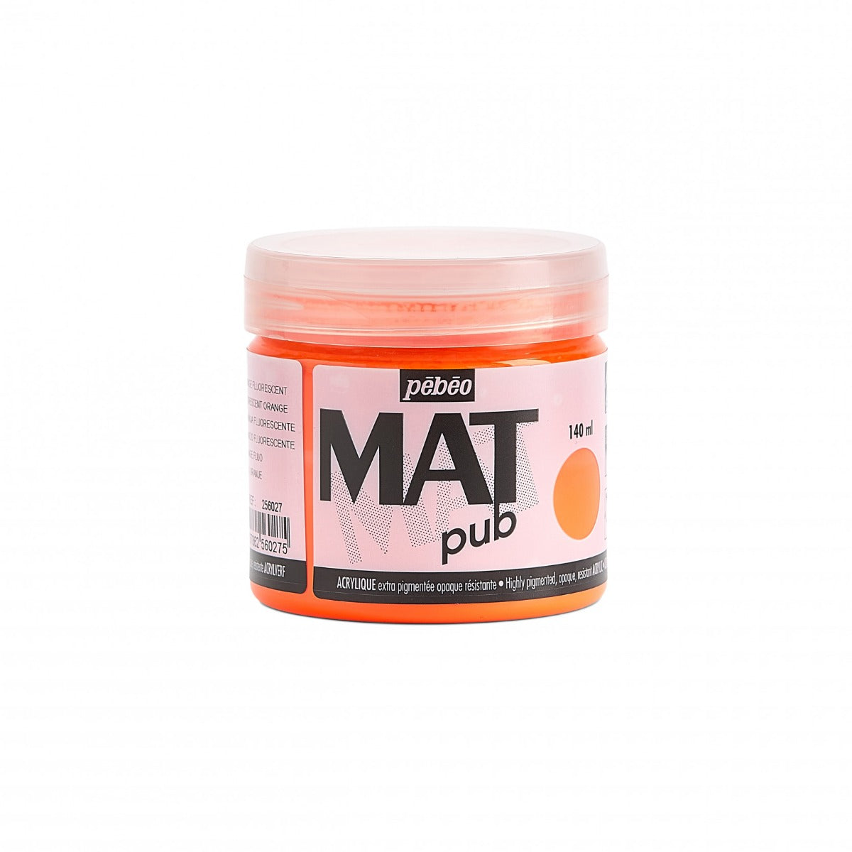 Pebeo Mat Pub Acrylfarbe 140 ml - Fluoreszierend Orange