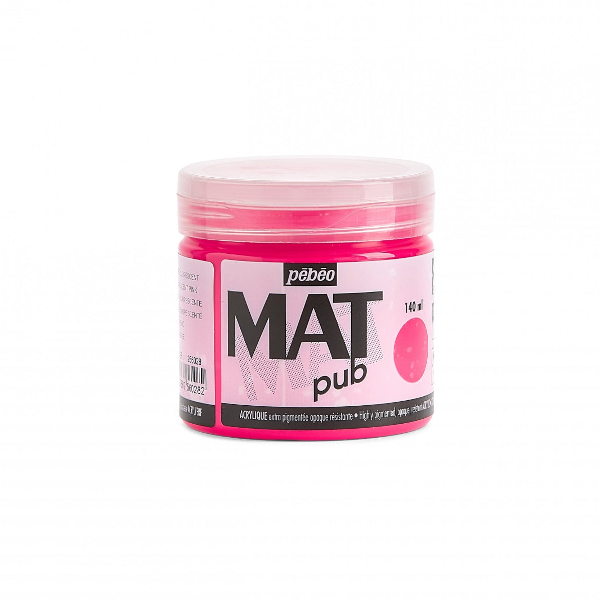 Pebeo Mat Pub Acrylfarbe 140 ml - Fluoreszierend Roze
