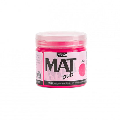 Pebeo Mat Pub Acrylfarbe 140 ml - Fluoreszierend Roze