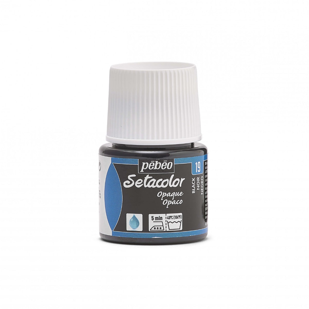 Pebeo Setacolor Opaque Textilfarbe 45 ml - 19 - Schwarz