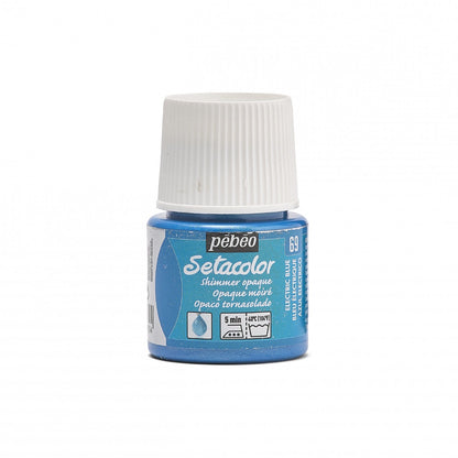 Pebeo Setacolor Shimmer Textielverf 45 ml - 69 - Elektrisch Blauw Opaque