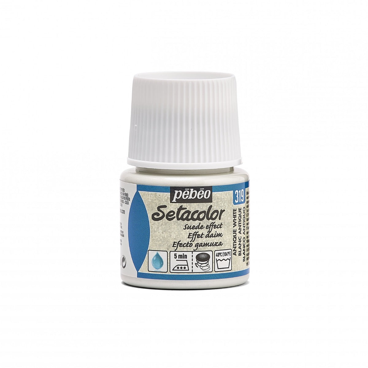 Pebeo Setacolor Opaque Suede Textilfarbe 45 ml - Antikweiß