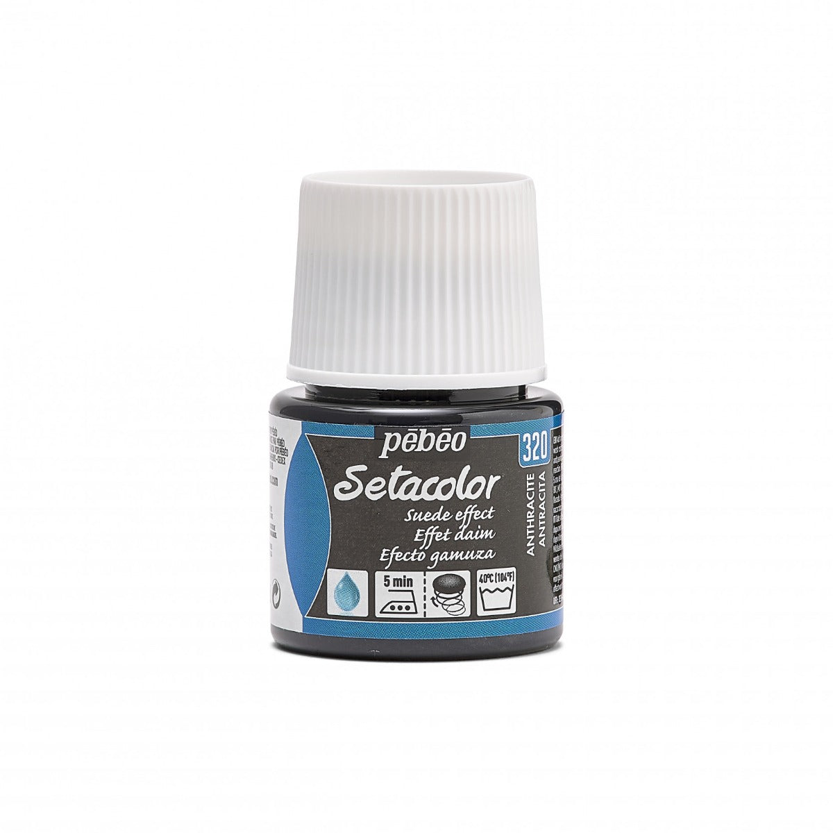 Pebeo Setacolor Opaque Suede Textilfarbe 45 ml - Anthrazit