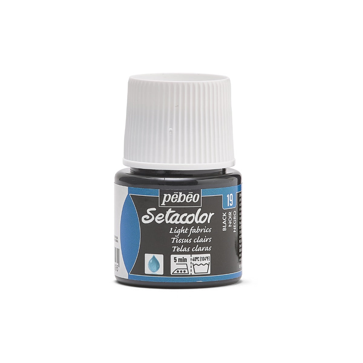 Pebeo Setacolor Light Fabric Textilfarbe 45 ml - 19 - Schwarz