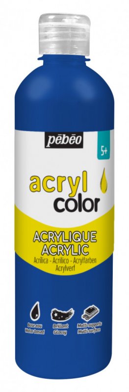 Pebeo Acrylcolor Flüssige Acrylfarbe 500 ml - Primary Blue