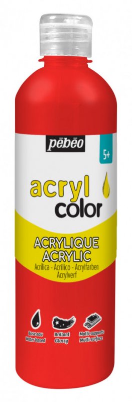 Pebeo Acrylcolor Flüssige Acrylfarbe 500 ml - Primary Red