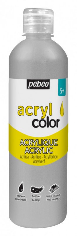 Pebeo Acrylcolor Flüssige Acrylfarbe 500 ml - Silber