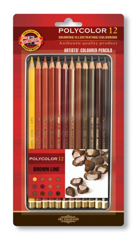 KOH-i-NOOR Polycolor Brown Line Kleurpotloden - 12 stuks