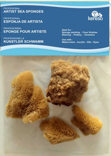 Kereso Natuurlijke Zee Sponzen Fijne Poriën - 4 Stück - 2,5-8,5 cm