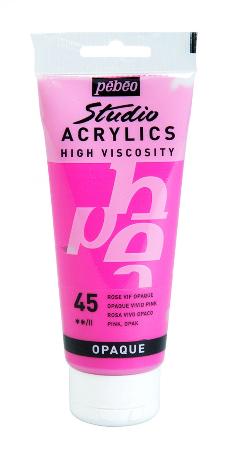 Pebeo Studio Acrylfarbe 100 ml - 45 - Deckend Leuchtrosa