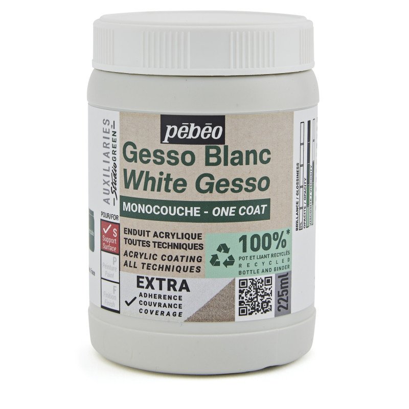 Pebeo Studio Green Gesso - Einschichtig Weiß - 225 ml