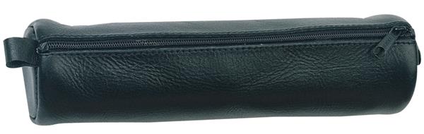 Alassio Leather Zip Lock Pen Case - Black