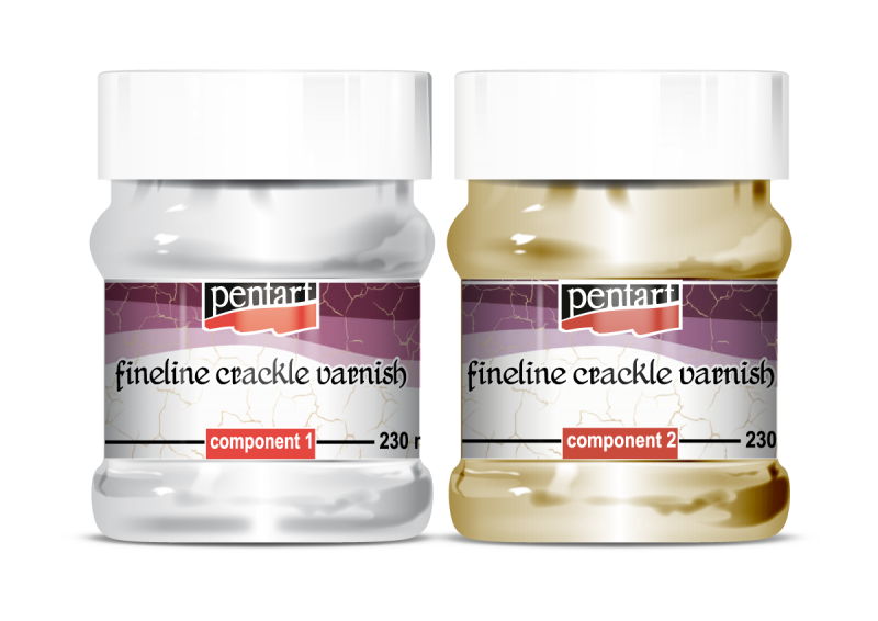 Pentart Fineline 2-Komponenten Craquelé Firnis - 2 x 230 ml