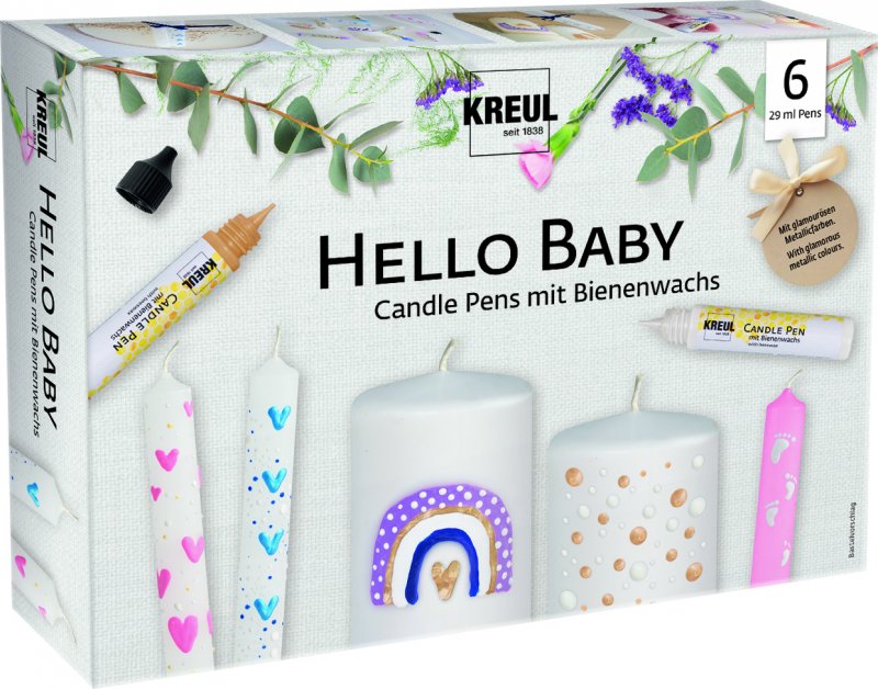 Kreul Kerzenwachsstifte Sets - Hello Baby - 6 pennen