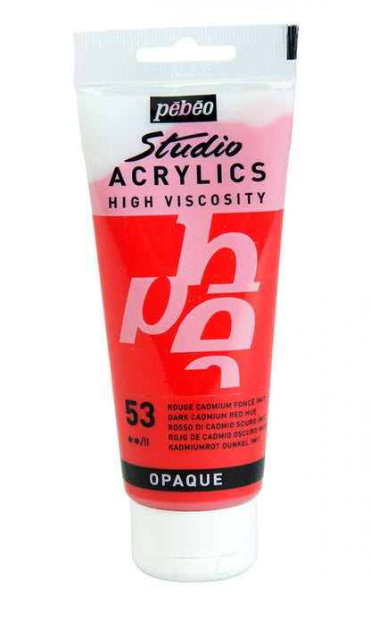 Pebeo Studio Acrylfarbe 100 ml - 53 - Kadmiumrot dunkel (Imitation)