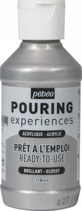 Pebeo Pouring Experiences Glanzend Acryl 118 ml - Silber
