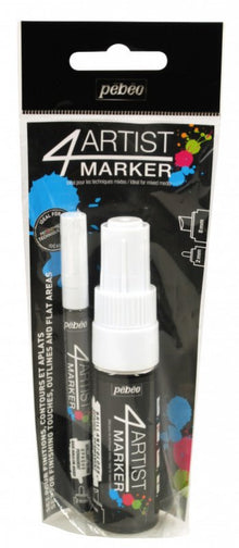 Pebeo 4Artist Oil Marker Sets - Duo-set 2 mm + 8 mm - Weiß