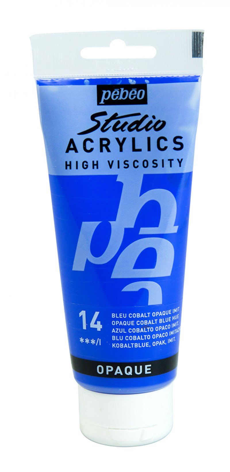 Pebeo Studio Acrylfarbe 100 ml - 14 - Deckendes Kobaltblau (Imitation)