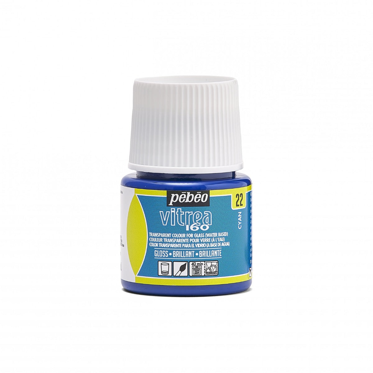 Pebeo Vitrea 160 Glasfarbe 45 ml Glanzend - 22 - Cyaan