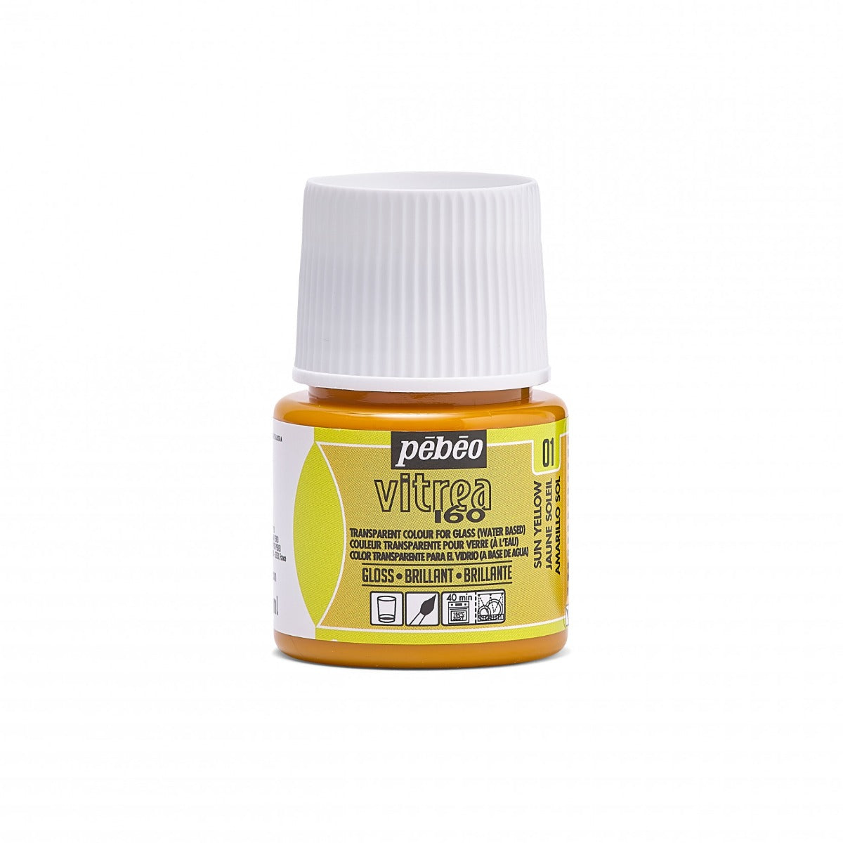Pebeo Vitrea 160 Glasfarbe 45 ml Glanzend - 01 - - Zonnegeel