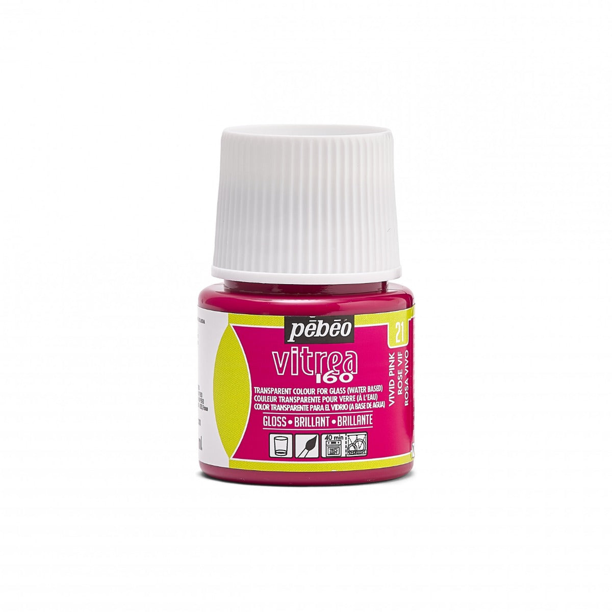 Pebeo Vitrea 160 Glasfarbe 45 ml Glanzend - 21 - Leuchtrosa