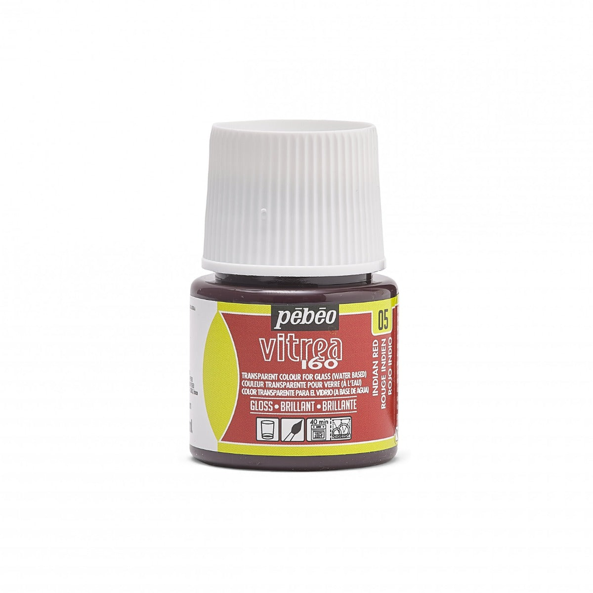 Pebeo Vitrea 160 Glasverf 45 ml Glanzend - 05 - Indisch Rood