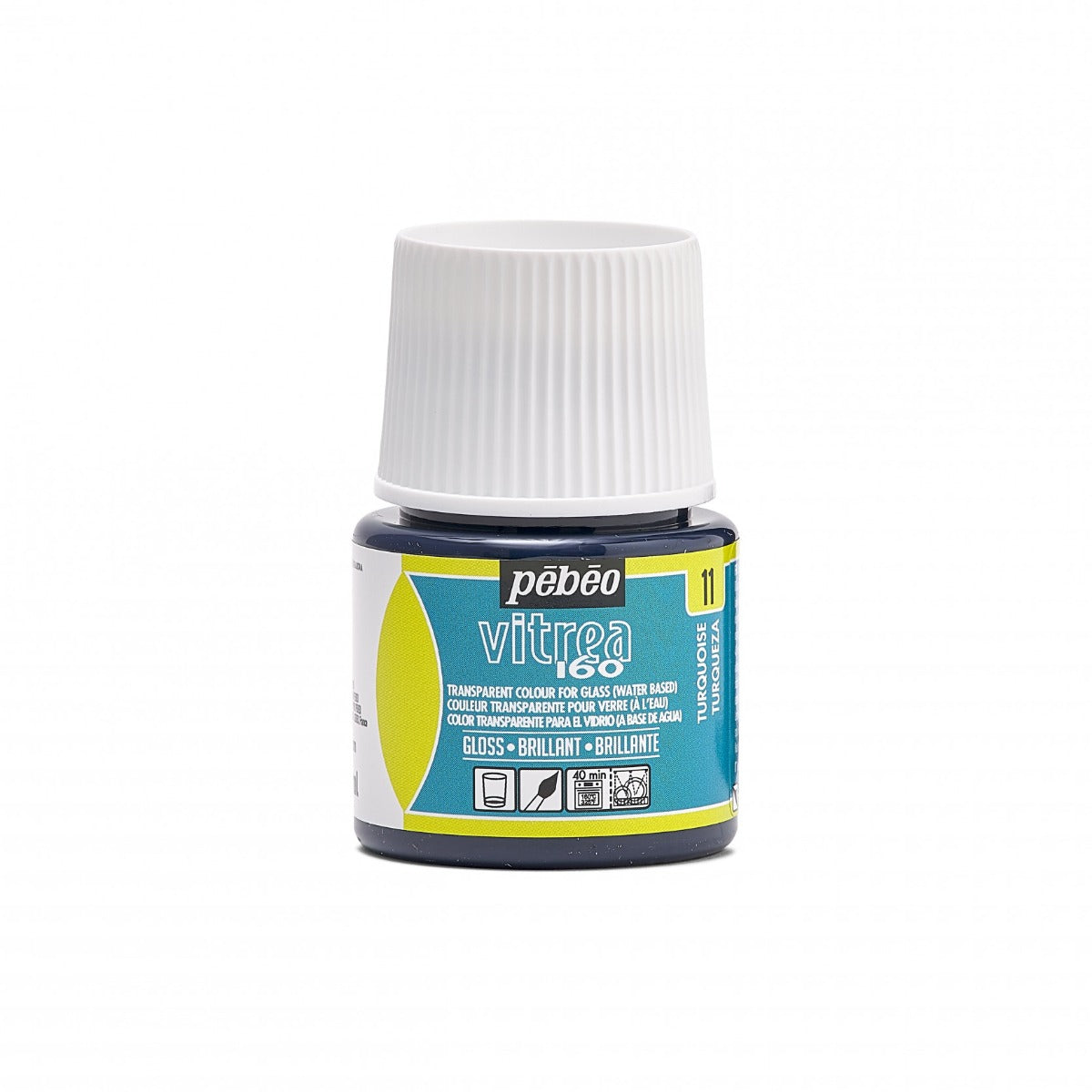 Pebeo Vitrea 160 Glasfarbe 45 ml Glanzend - 11 - Turkoois
