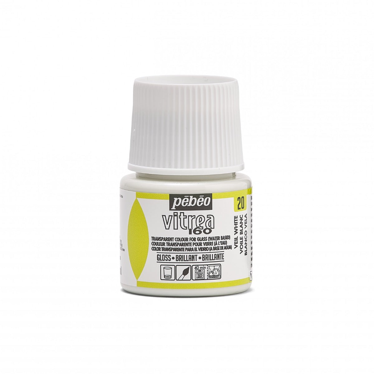 Pebeo Vitrea 160 Glasfarbe 45 ml Glanzend - 20 - Witte Sluier