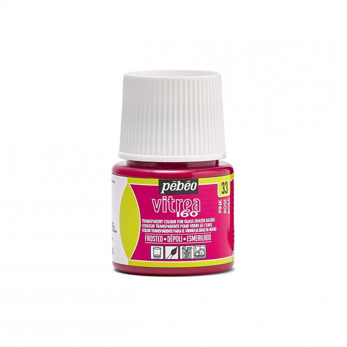 Pebeo Vitrea 160 Matglas Glasverf 45 ml - 33 - Roze Matglas