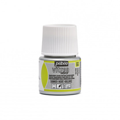 Pebeo Vitrea 160 Moiré Glasfarbe 45 ml - 66 - Silber Moiré