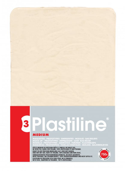 Plastiline Härte 55 Medium Modelliermasse 750 g - Ivoor