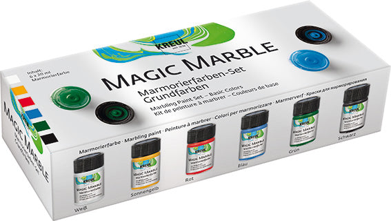 Kreul Magic Marble Marmorierfarbe Sets - Basic standaardkleuren - 6 x 20 ml
