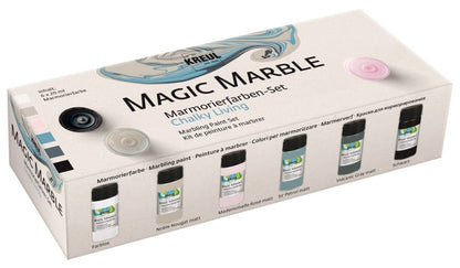 Kreul Magic Marble Marmorierfarbe Sets - Chalky Living - 6 x 20 ml