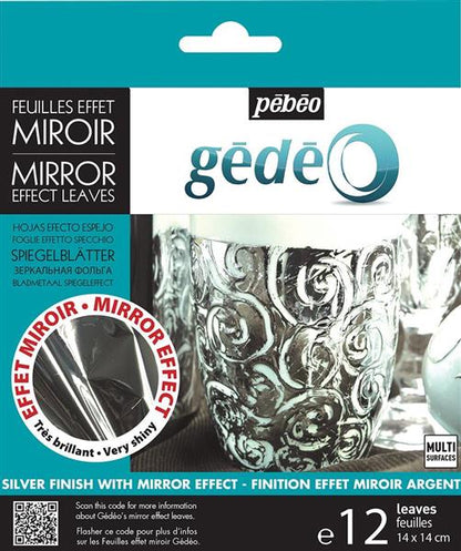 Pebeo Gedeo Mirror Effect Leaves - 12 Pack - Silber