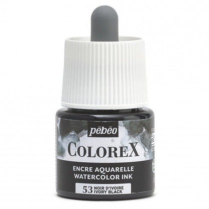 Pebeo Colorex Aquarelltinte 45 ml - 53 - Elfenbeinschwarz