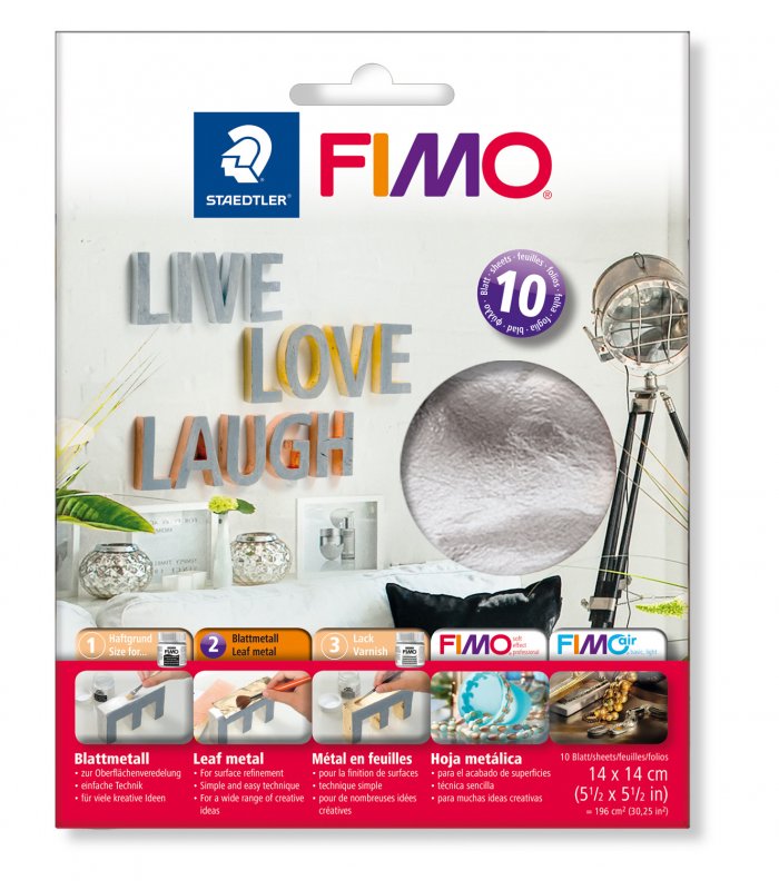 FIMO Blattmetall 140 x 140 mm - 10 Blatt - Silber