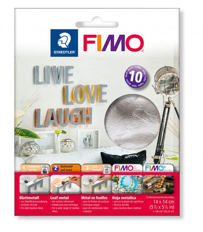 FIMO Blattmetall 140 x 140 mm - 10 Blatt - Silber