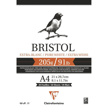 Clairefontaine Bristolpapier - Bristol 205 g - A4 - 20 Blatt