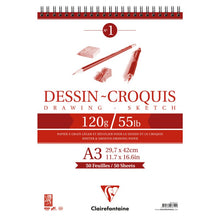 Clairefontaine Dessin-Croquis Skizzenblock 120 g - A3 - 50 Blatt