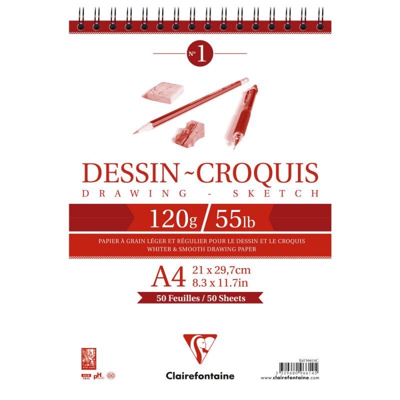 Clairefontaine Dessin-Croquis Skizzenblock 120 g