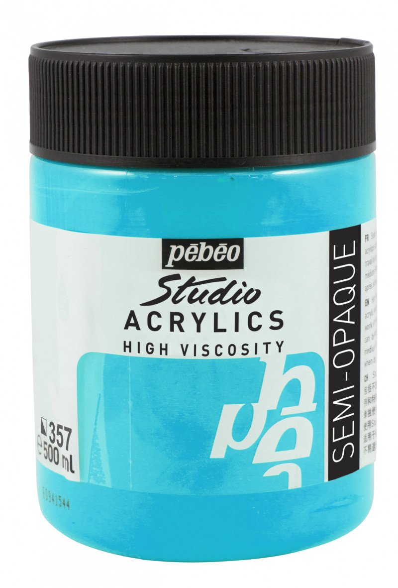 Pebeo Studio Acrylverf 500 ml - 357 - Blauw-groen Iriserend