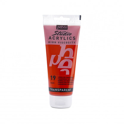 Pebeo Studio Acrylfarbe 100 ml - 19 - Transparent Zinnober