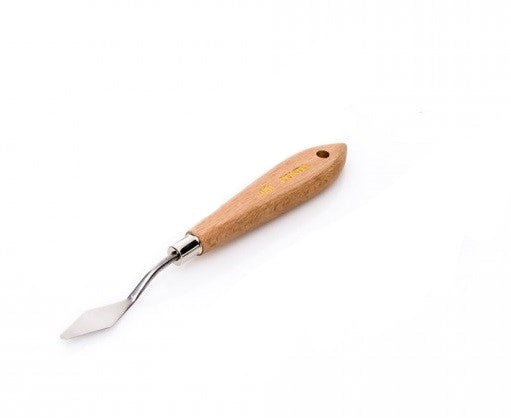 Conda 1001 Palettenmesser mit hellem Holzgriff, Aufhängeloch und schmalem spitzem Blatt