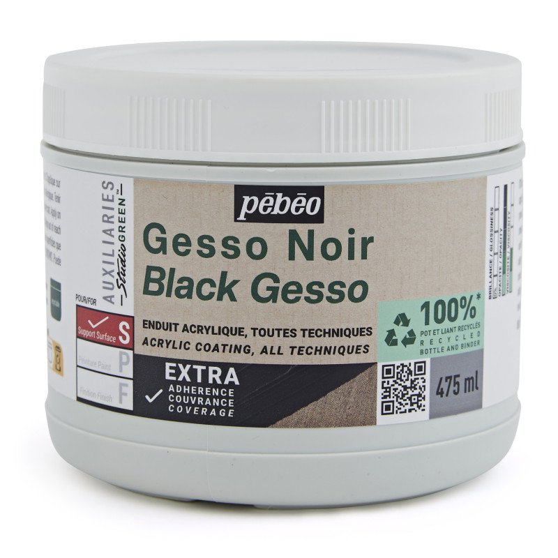 Pebeo Studio Green Gesso - Schwarz - 475 ml
